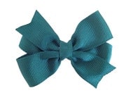 Dark green hair bow - green bow, toddler bow