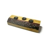 Wood Candle Holder Black Candles- Wood Tea Light Candle Holder