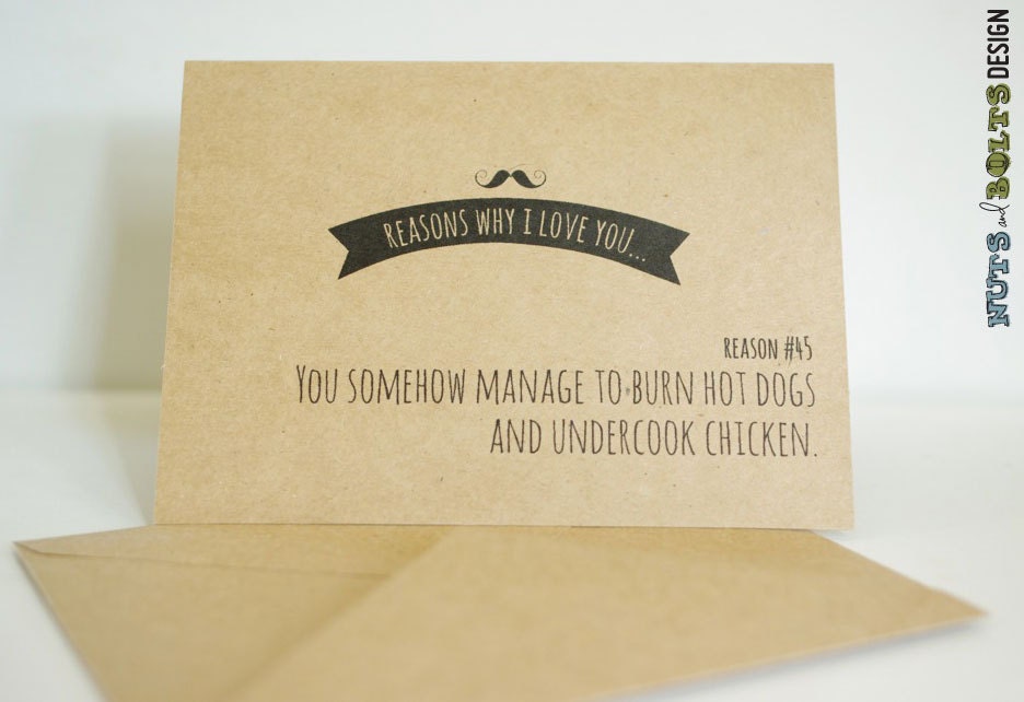 Funny Father's Day Card // Recycled "Reasons Why I Love You"