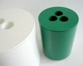 Space Age Plastic Crayonne White Ice Bucket / Barware / Green Storage Container Canister / Pop Art  / Mid Century Modern / Kartell Panton