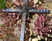 Natural Patina Rustic Cross, Home Decor - Indoor Decorative Metal Cross - Cast Iron Star Center, Colored Patina Metal Decor Star Cross
