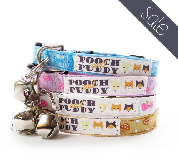 Mushrooms Breakaway Cat Collar - mushroom cat collar, unique cat collar, custom cat collar