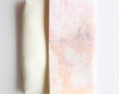 BLUM/ Hand colored satin & leather folded clutch