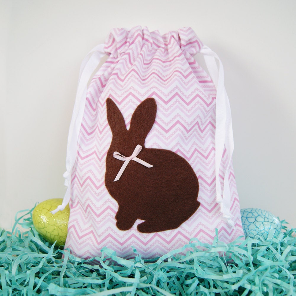Bunny Gift Bag - Pink Easter Bunny Bag - Chocolate Bunny Il_170x135