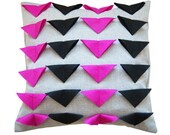 Pink Triangle Pillow Cover - Geometric Pillow Cover - Hot Pink Pillow Cover Il_170x135