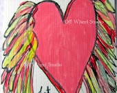 Valentines day card ACEO drawing pen and ink  keepsake