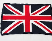 Knitted union jack blanket - baby blanket