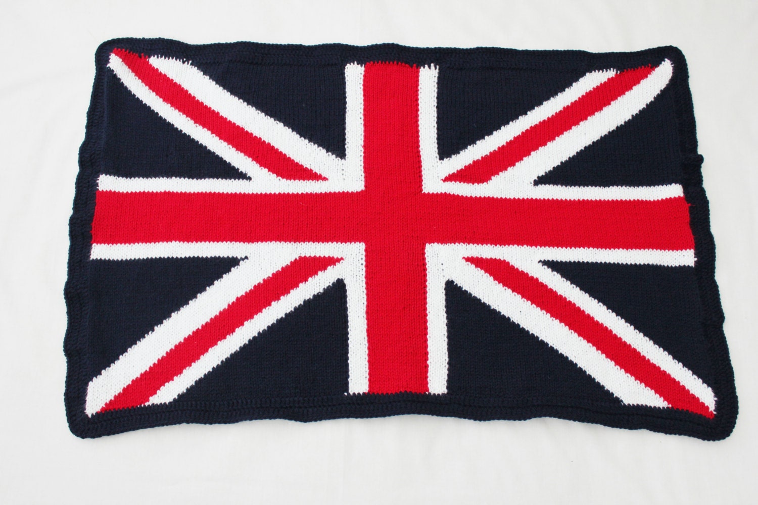 Knitted union jack blanket - baby blanket