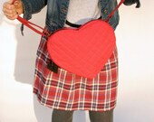 MADE TO ORDER Red Bag Purse Heart Bag Purse Hipster Kawaii Cotton Bag Purse Unique Cross Body Bag Party Bag Gift Idea