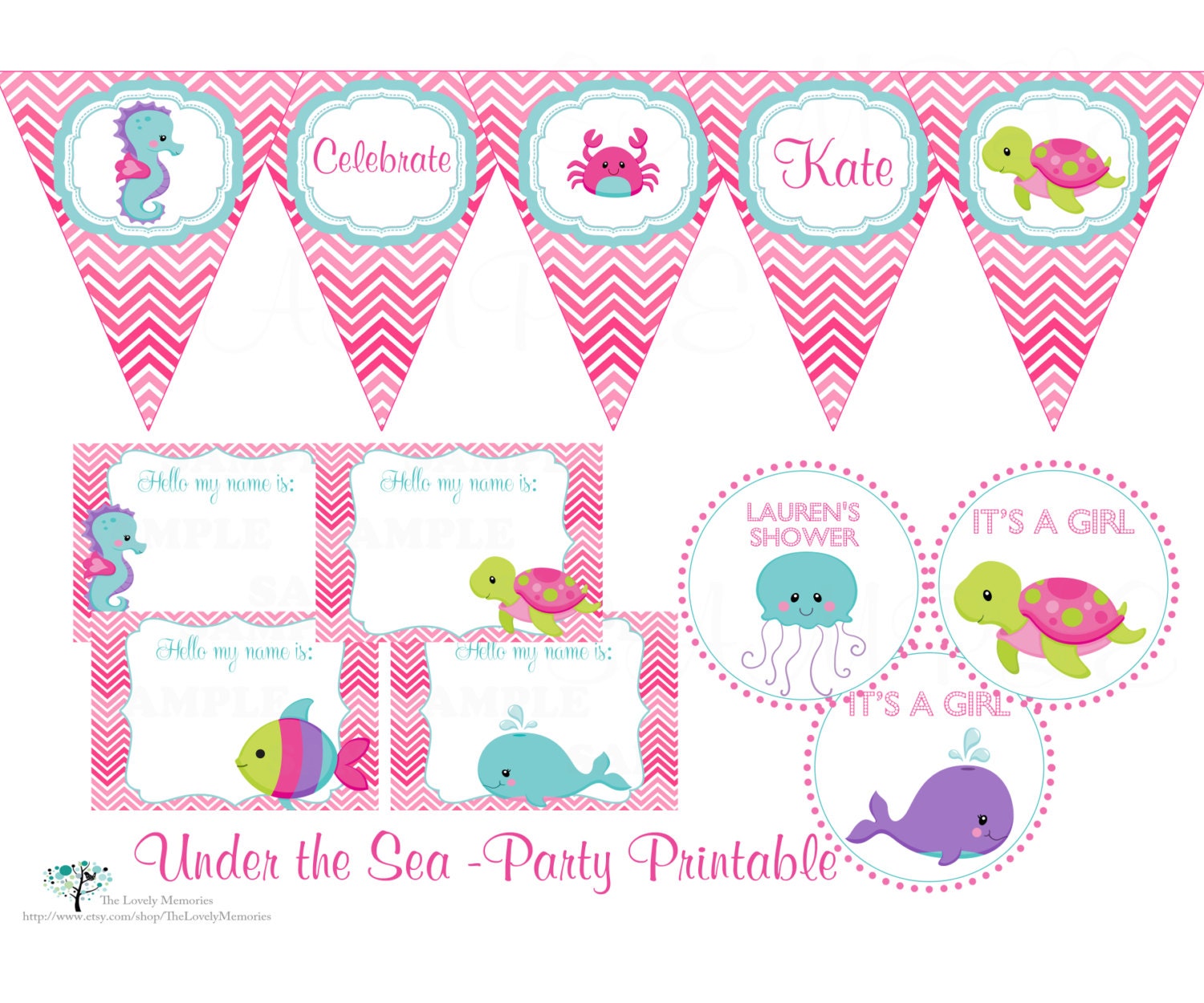 Under the Sea- Personalized Party Printable / DIY Digital File Il_170x135