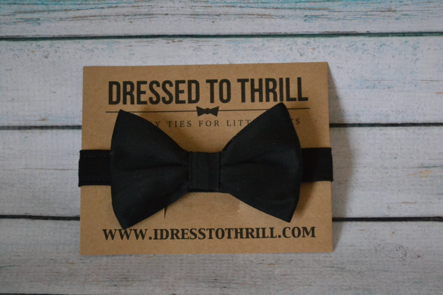 Classic Basic Black Adjustable Baby / Toddler / Child Bow Tie
