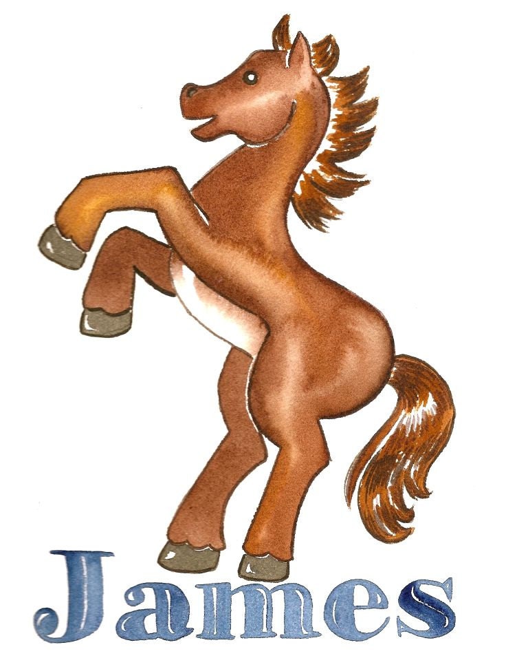 Cowboy theme Horse, Farm animals, 8x10 Custom Name Painting Commission
