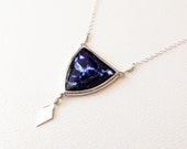 White Tears- Enameled Bezel Set Necklace
