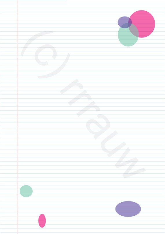 Printable stationery paper lines with circles