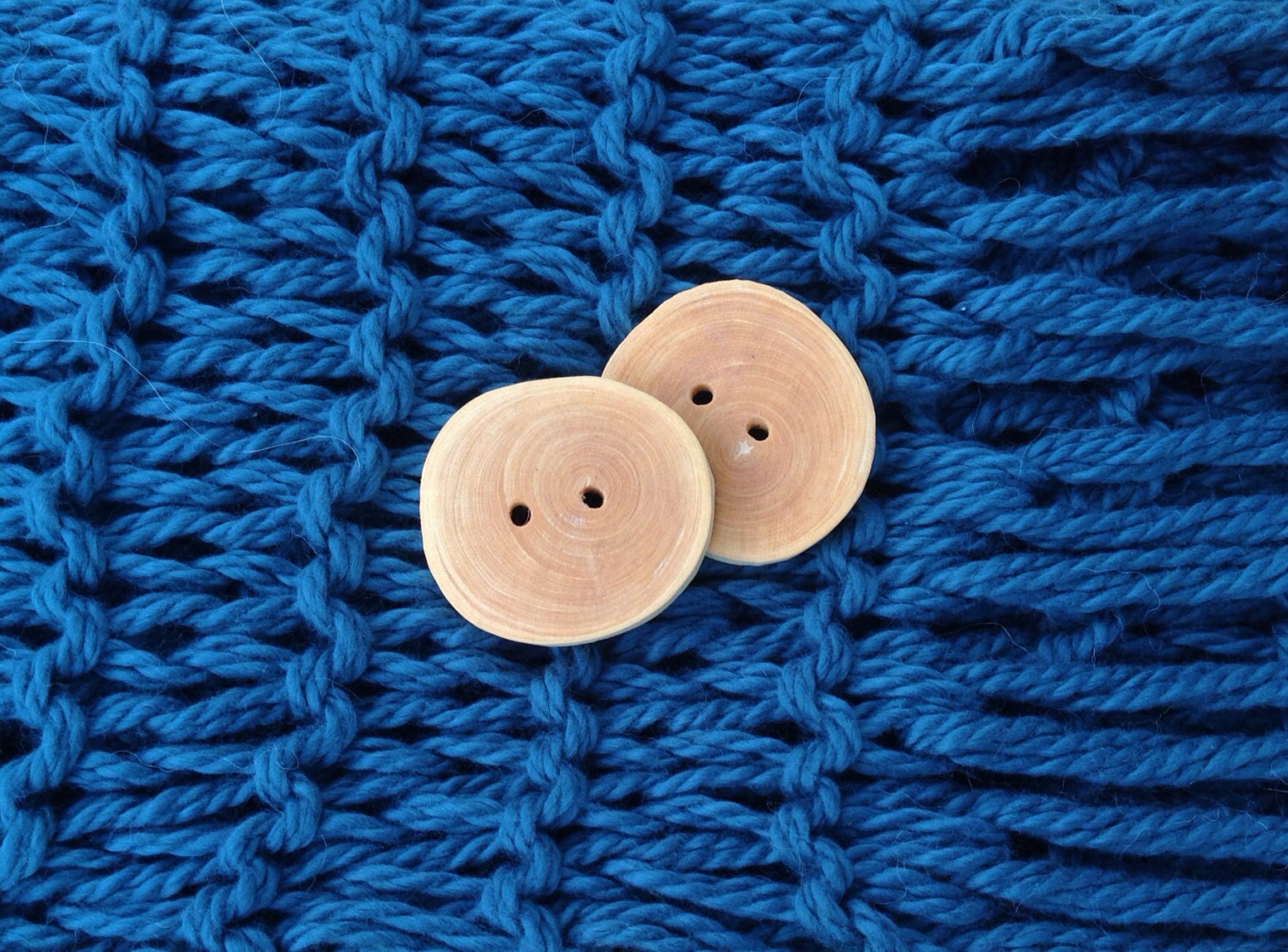 Handmade Wood Buttons Set of 2 buttons with 2 holes - For Crocheting - For Knitting - For scarves, cowls, pillows