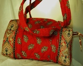 Vera Bradley Vintage Handbag APPLE RED Design