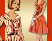 1960s Dress Pattern Simplicity 5732 Vintage Summer Sailor Collar Dress Proportional Sizing for Short Medium and Tall Unused Pattern