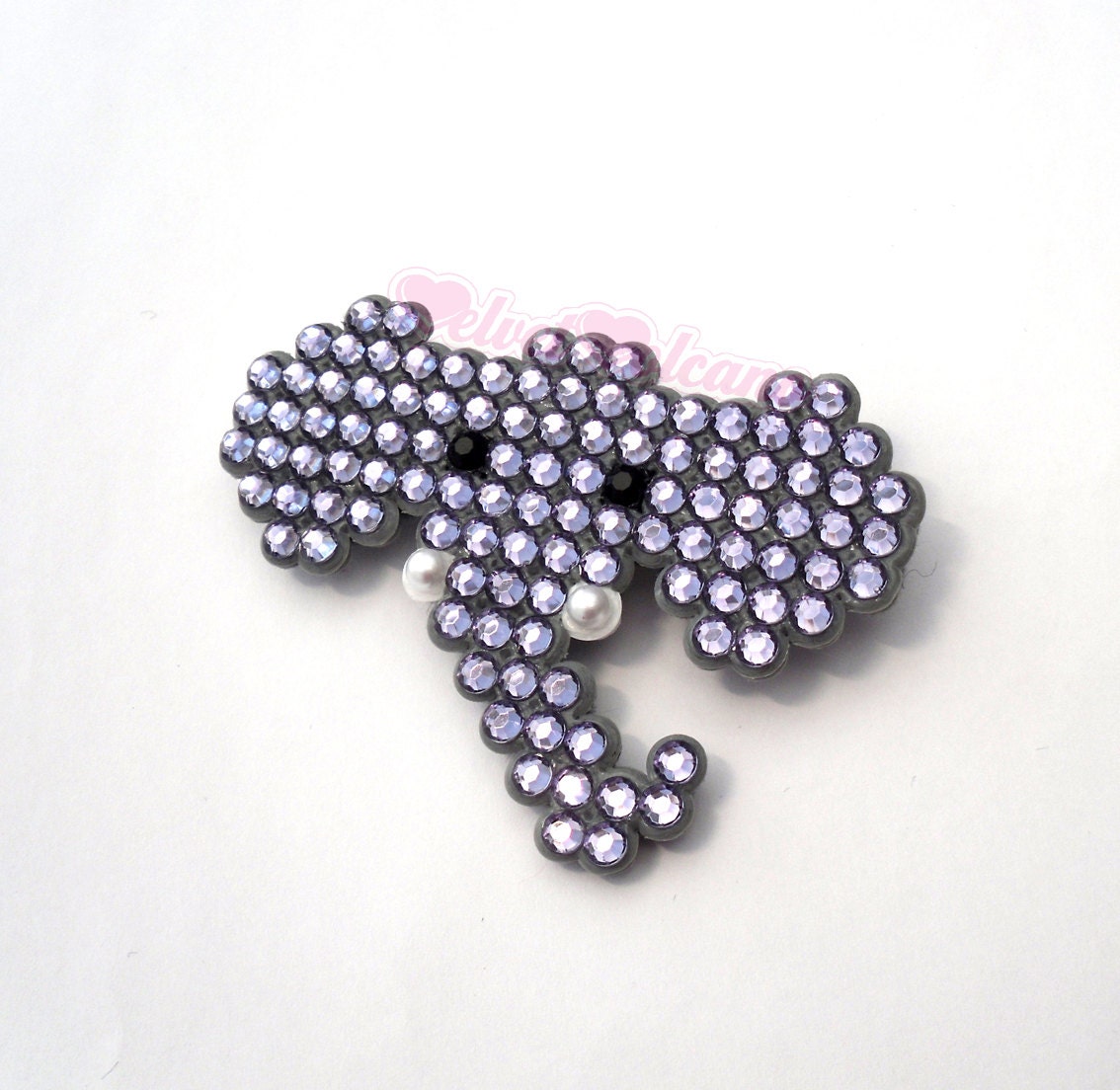 Cute & Sparkly Elephant Brooch - Crystal Encrusted Animal Accessory - Ready to Send