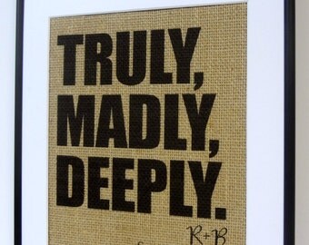 Burlap Personalized Anniversary Print