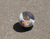 Inside Out Vortex Glass RAINBOW MARBLE by female glass artisan Jenifer Liput signed