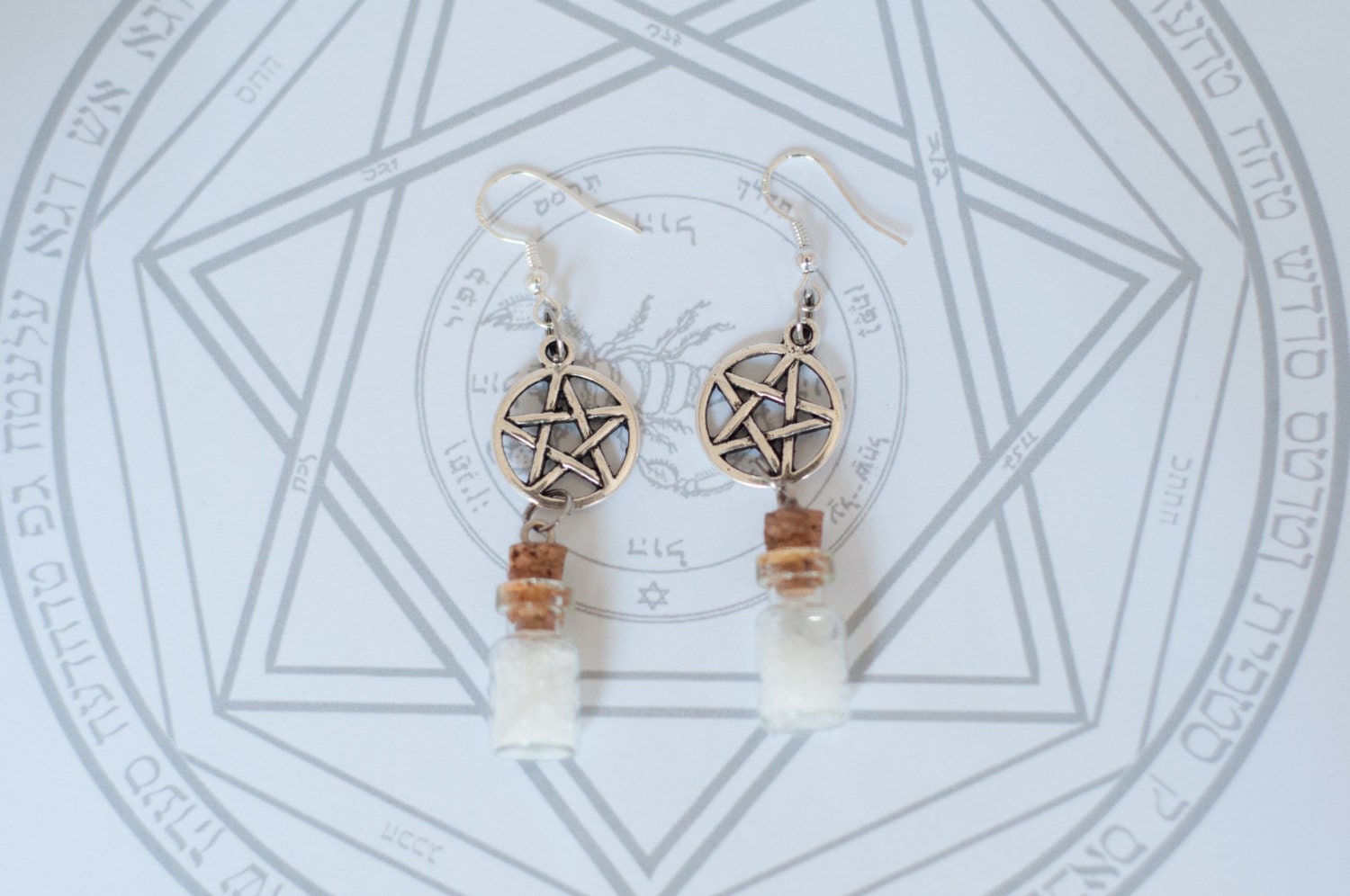 Hunter's Essential Supernatural inspired earrings with salt vials