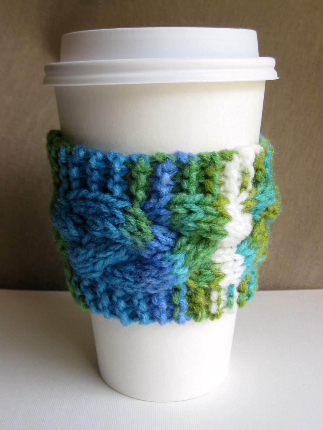 Seaside Breeze Handknit Coffee Sleeve