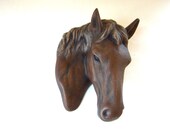 Ceramic Horse Head for Wall Decor  - 7 inches - hand painted, decor