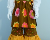 Girls side tie pinafore ruffle pants outfit size 2 ready to ship fall summer