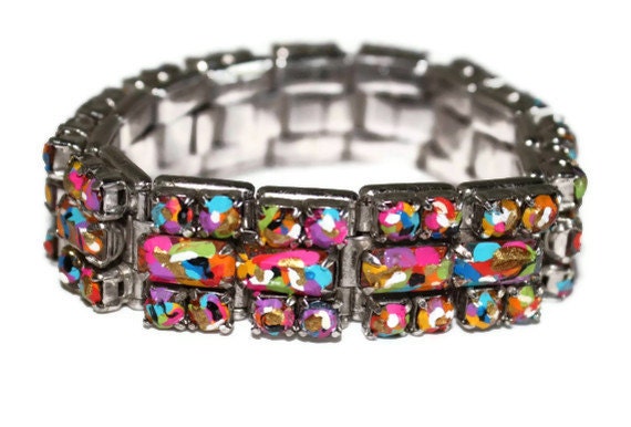 Graffiti Vintage Hand Painted Stretch Bracelet