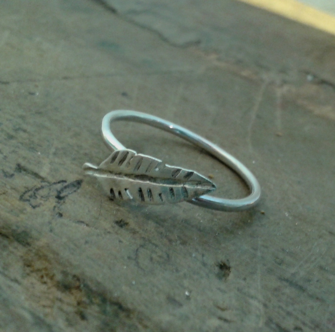 Silver Feather Ring - Handmade Feather Ring