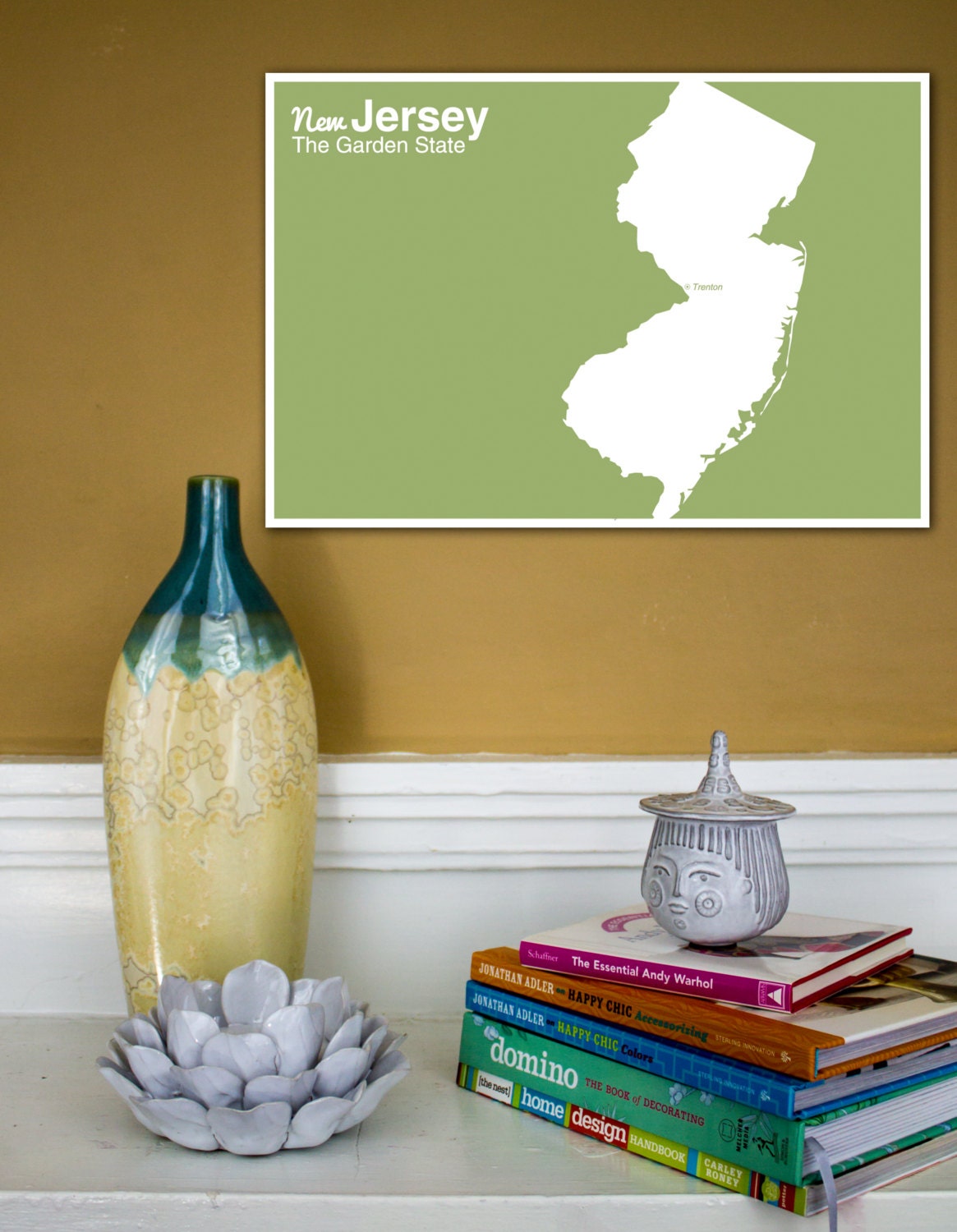 The Modern United States // Minimalist New Jersey Poster // 13x19 Giclée Art Print