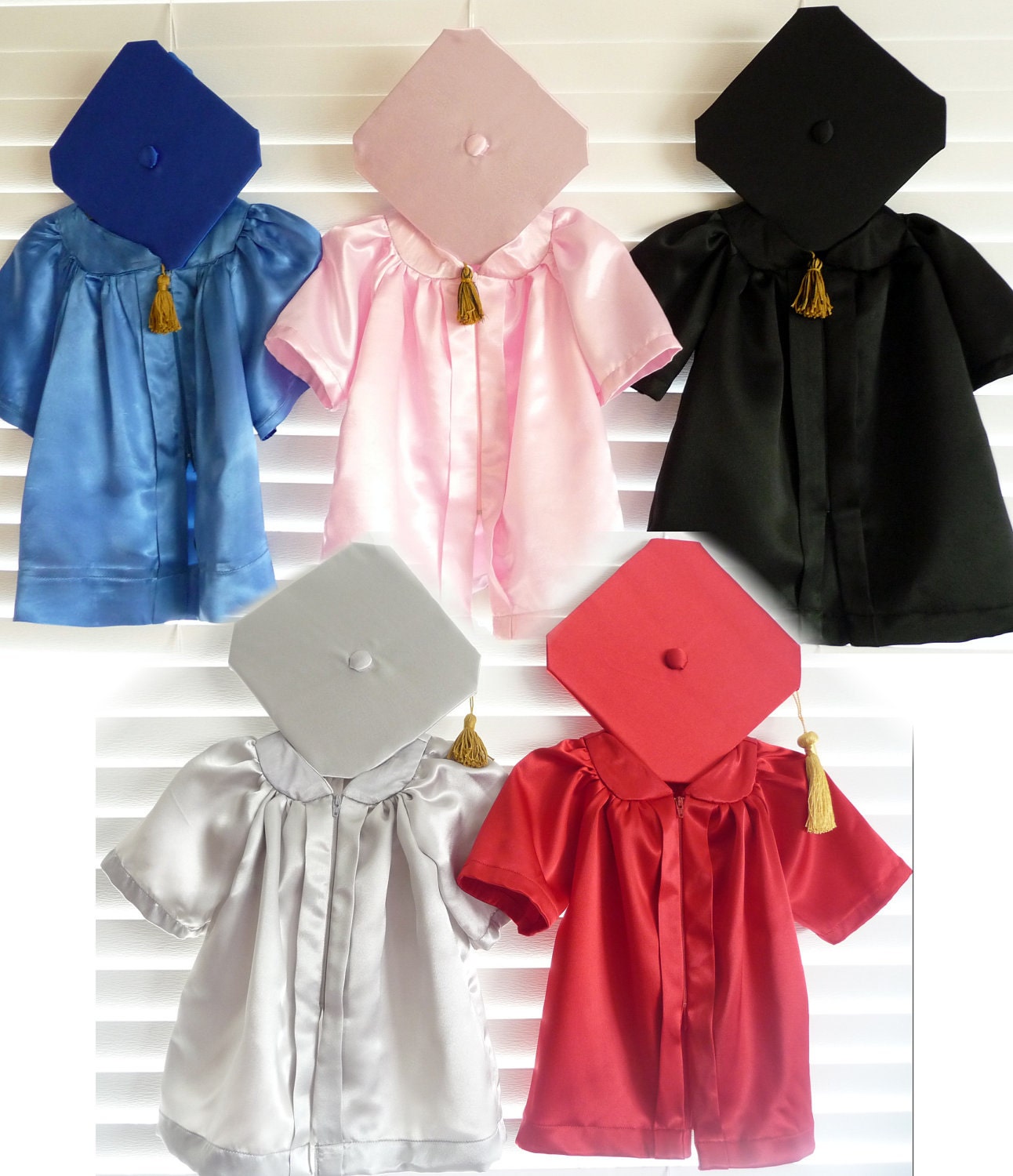 Infant Graduation Cap and Gown/ Robe Outfits for Baby and Toddler (Newborn - 3T)