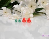 2 Pair of Earrings, Heart Earrings, Small Post Earring, Summer Jewelry