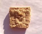 Mustard Yellow Owl Cup Cozy: Reuseable, Hand Knit Sleeve for Coffee, Tea, Hot Beverages