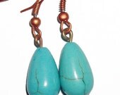 Turquoise drop stone summer beach earrings casual everyday teardrop affordable earrings mothers day gift