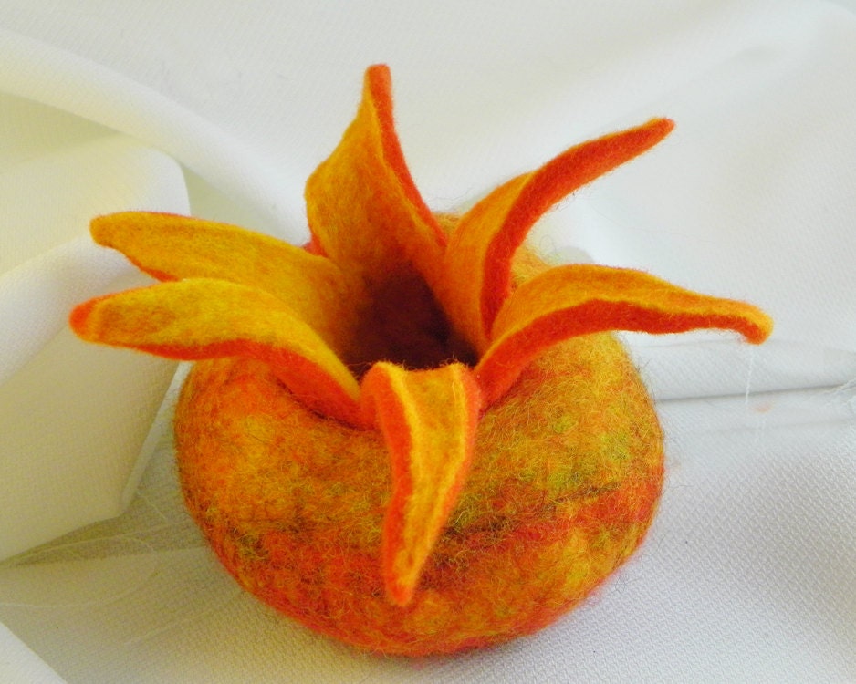 A Tropical Fruit  From a Colorful Far Away Planet - Felt Sculpture