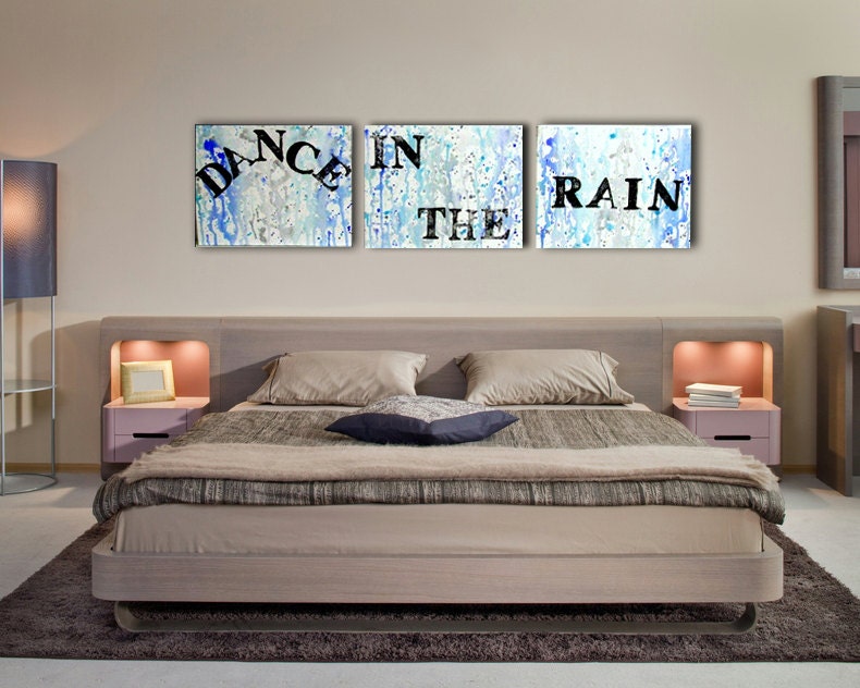 Dance In The Rain Spring Trend Ombre Painting Canvas Quote - Inspirational Quote Wall Art, Customizable Engagement Gift