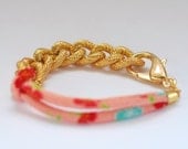 Bon Voyage Rope Bracelet: Kimono Cording, Chunky Gold Chain Bracelet