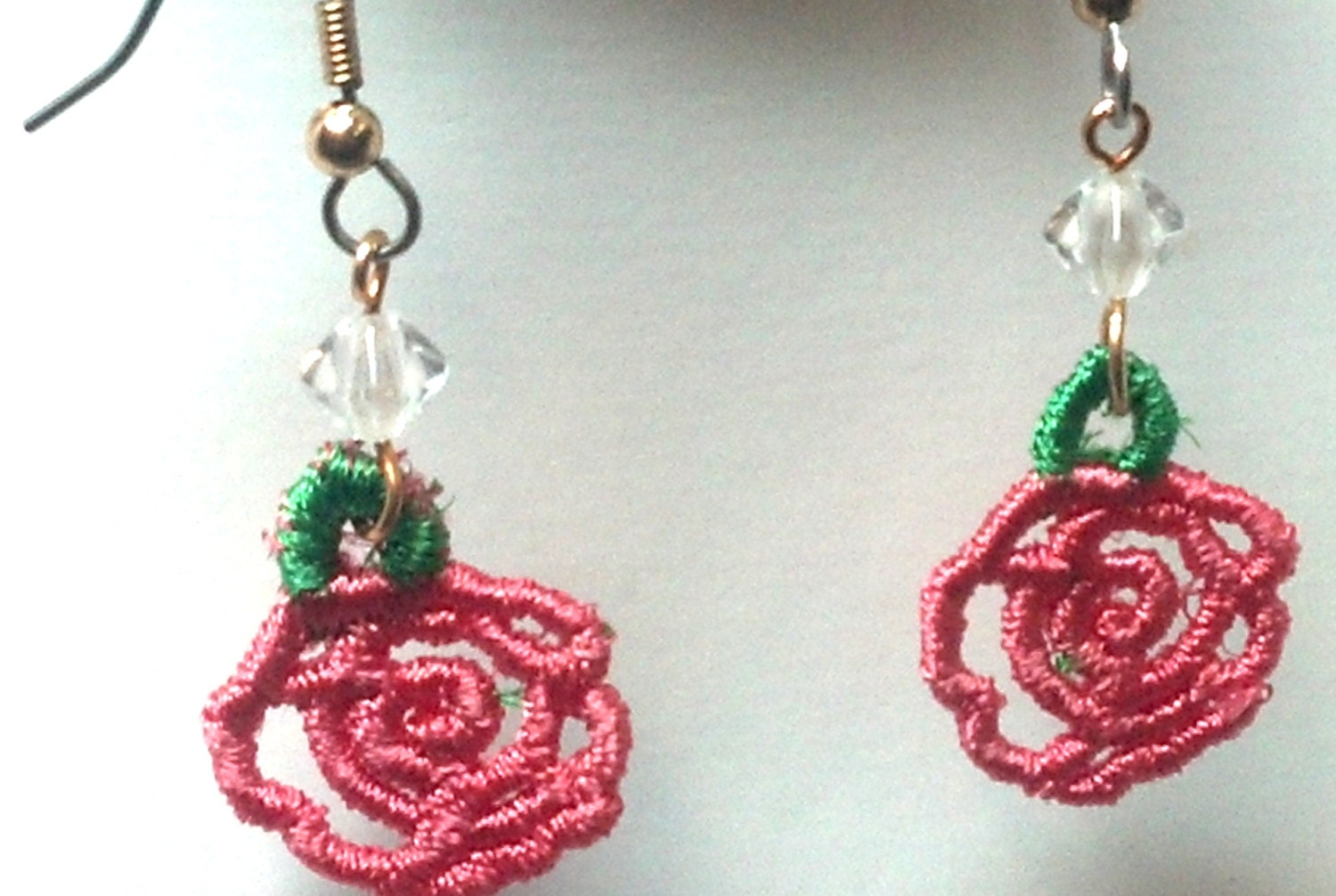 Pink Rose Earrings, flowers, flower earrings, earrings, jewelry for her, jewelry, handcrafted, handmade, online, Etsy, Embroidery, forever, forever gifts, love, valentines day, great gifts, anniversary, 