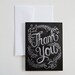 Thank You Card - Chalkboard Thank You Card  - Floral Chalk Art - Hand Lettered Card