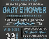 COUPLES BABY SHOWER invitation - chalkboard little man