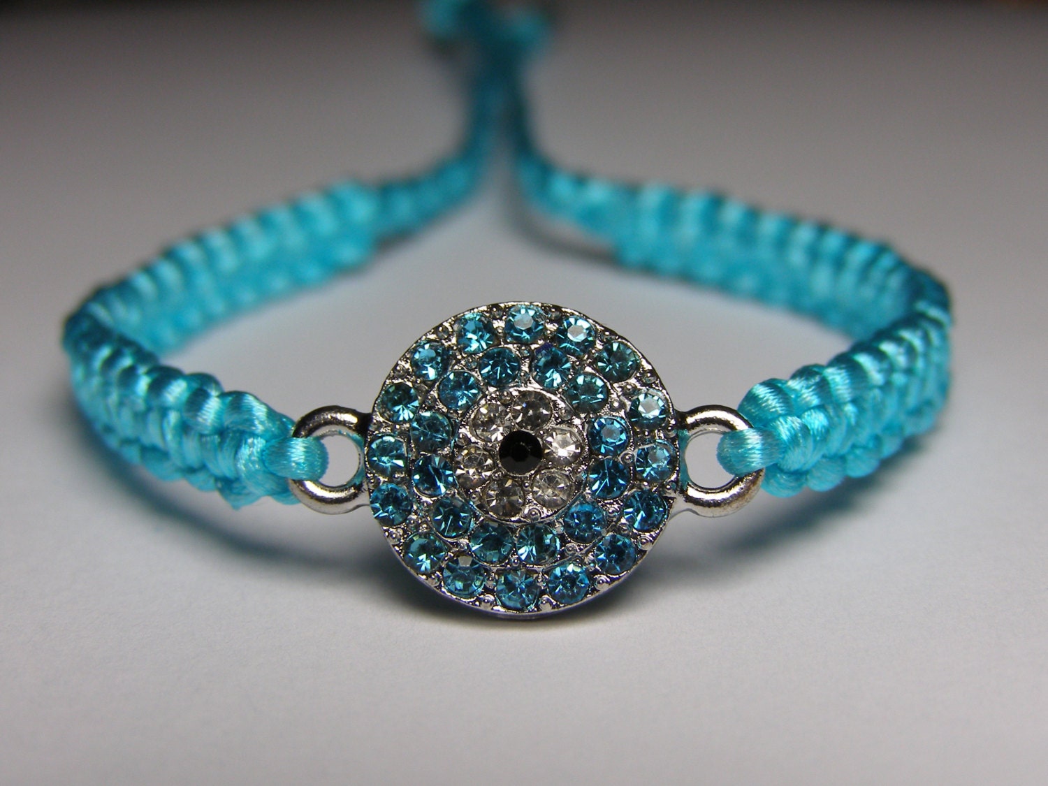 Evil eye bracelet with rhinestones