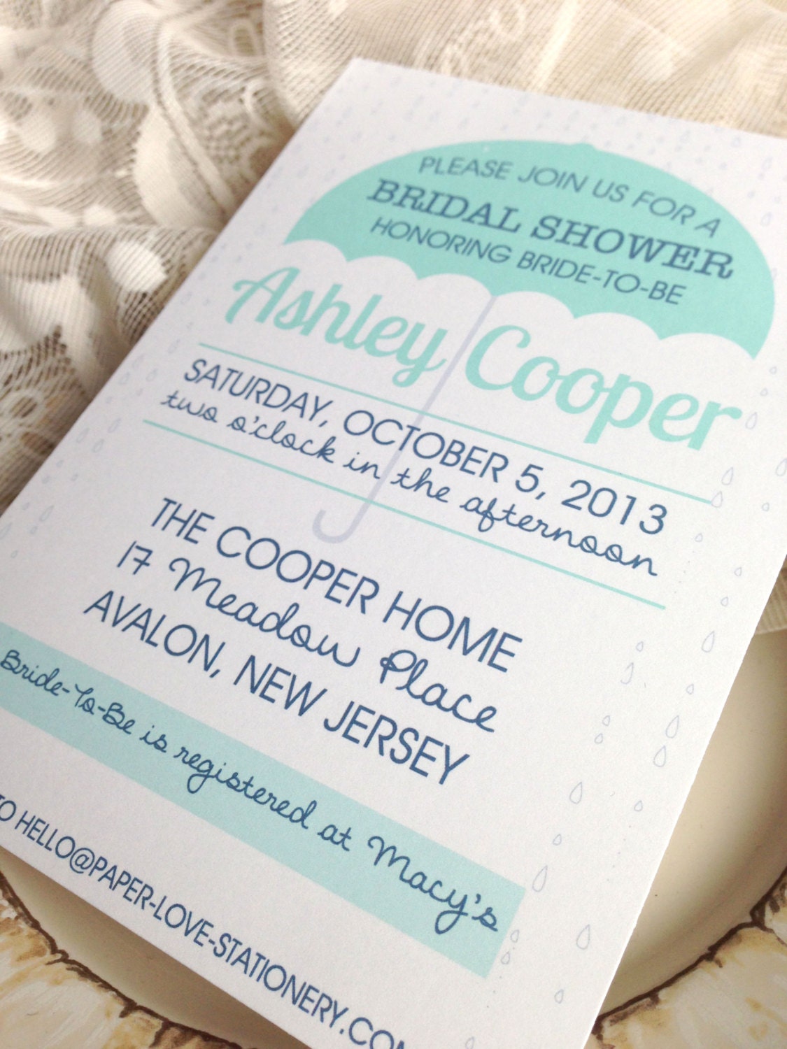 Umbrella Bridal Shower Invitation