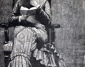 Lovely Victorian READER. Vintage Books  ILLUSTRATION.  Reading DIGITAL Download. Child Art to Frame.