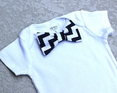 Baby Bow Tie Onesie - Navy Chevron - Just Like Dad - Preppy