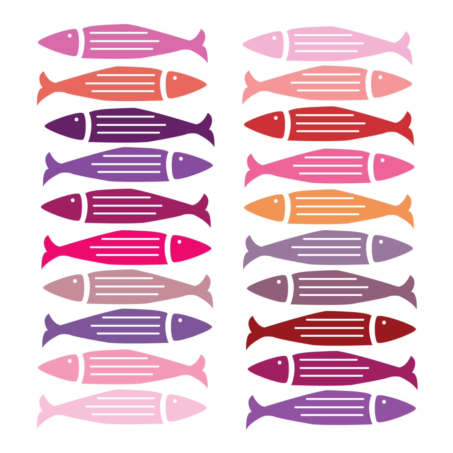 INSTANT DOWNLOAD // Valentines Pink and Red // Fish Digital Clipart // Commercial and Personal Use // Digital Graphics // Scrapbook Il_170x135
