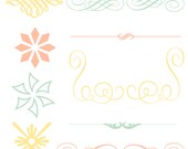 INSTANT DOWNLOAD // Digital Scrapbook Clip Art // Digital Design Elements // Mint, Yellow, Pink // Commercial and Personal Use Il_170x135