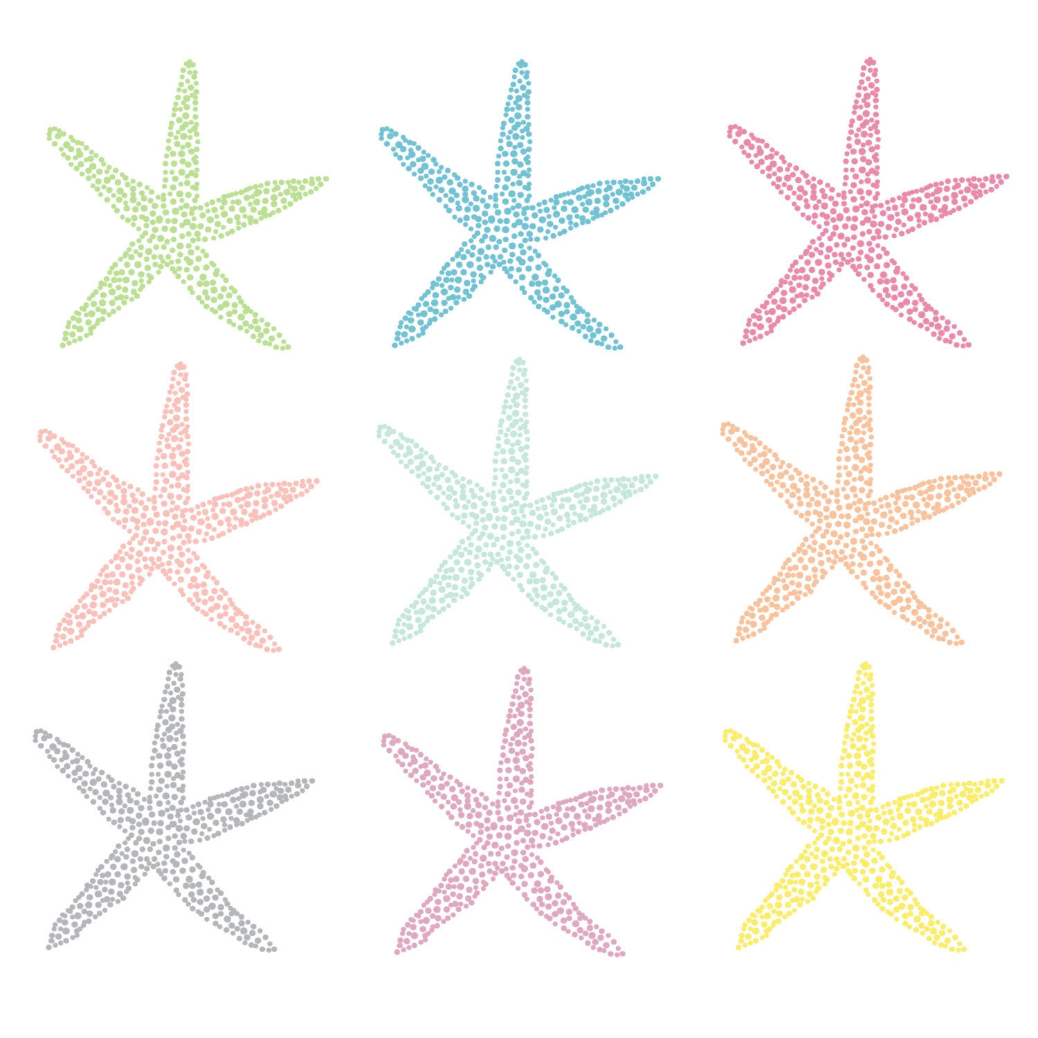 INSTANT DOWNLOAD // Digital Clip Art // Starfish // summer, beach, tropical, ocean clipart // png files // Il_170x135