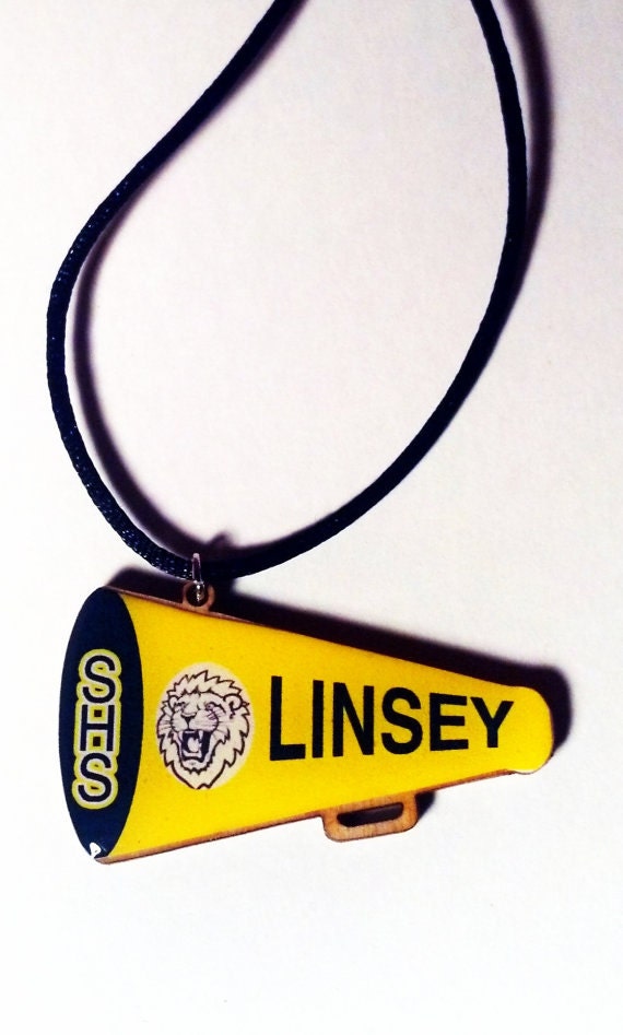 Personalized Handmade Cheerleader Necklace Cheer Pendant Customizeable Cheerleading Jewelry