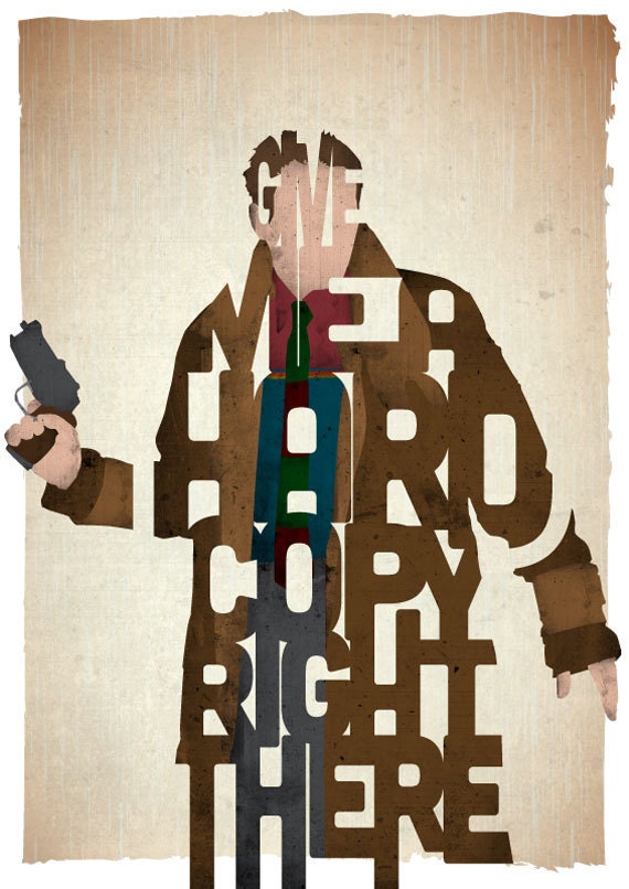 STANDARD SIZE Blade Runner Rick Deckard typography print based on a quote from the movie Blade Runner
